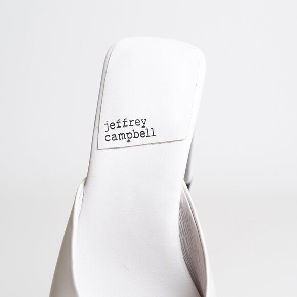 ✨ Jeffrey Campbell Square Toe Sandal Mule Inspired Heels White NEW - Picture 10 of 16